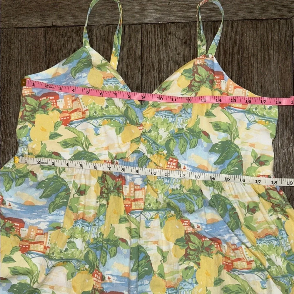 Abercrombie & Fitch Sweetheart Babydoll Maxi Dress Yellow Print